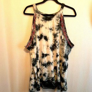 Torrid EMBROIDERED TIE-DYE HIGH NECK TANK Top Size 4X